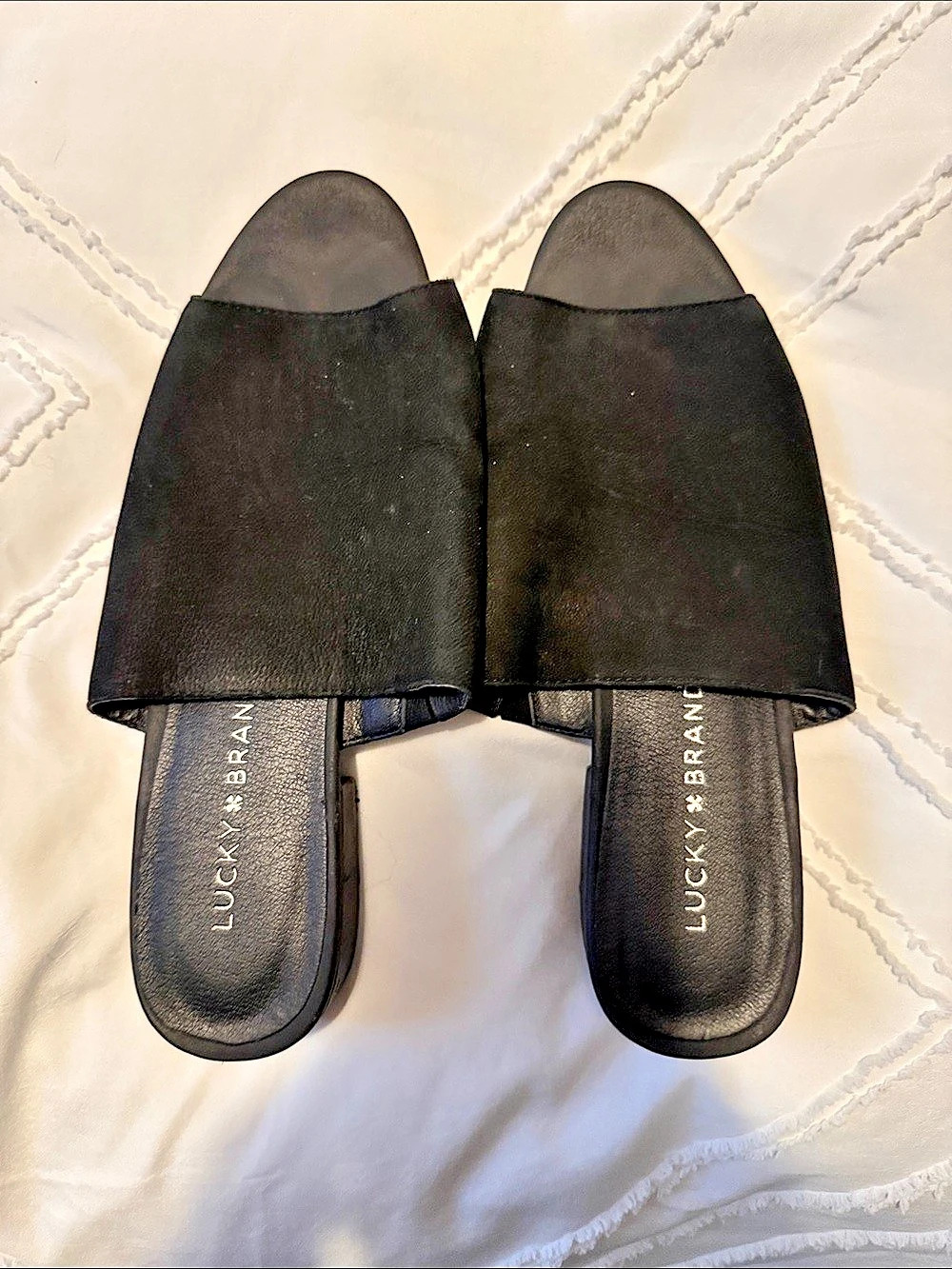 Lucky Brand Black Slide Sandals
